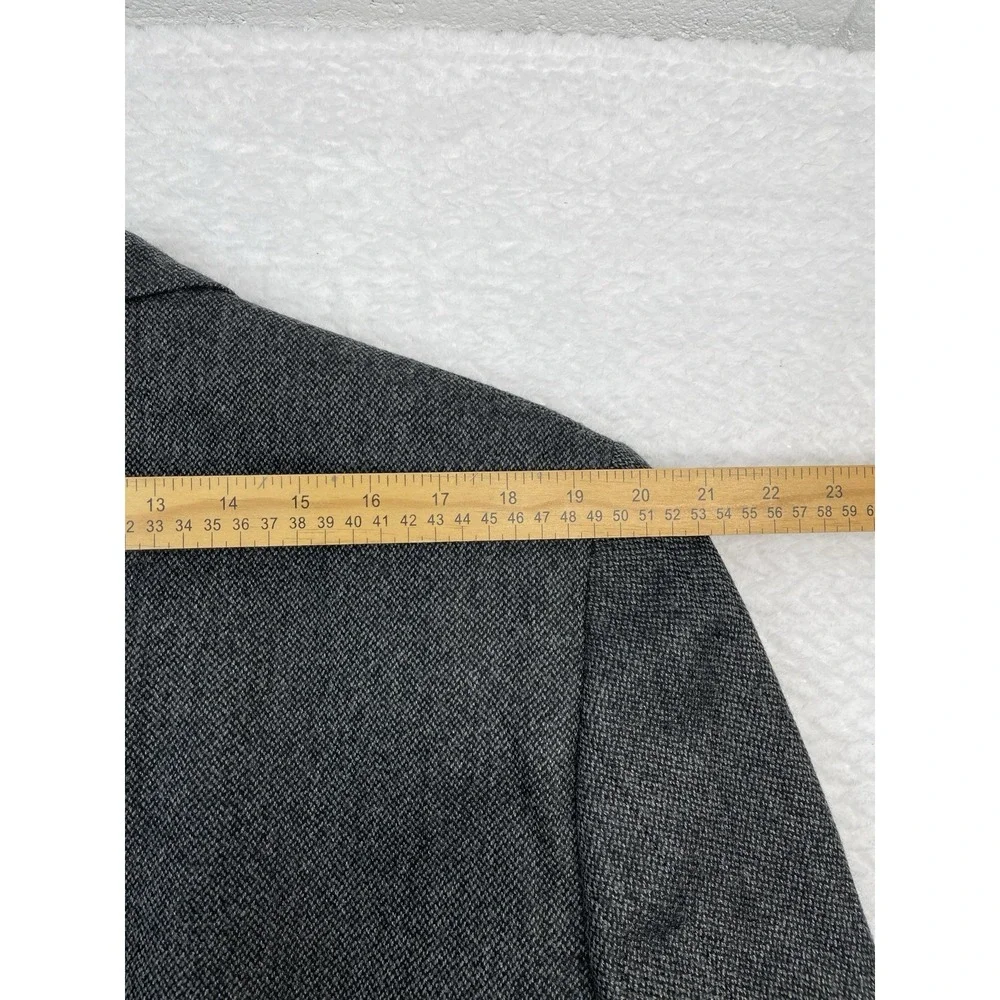 Vintage Brooks Brothers Men'sWool Blazer Black Gray Herringbone Tweed Jacket 46R